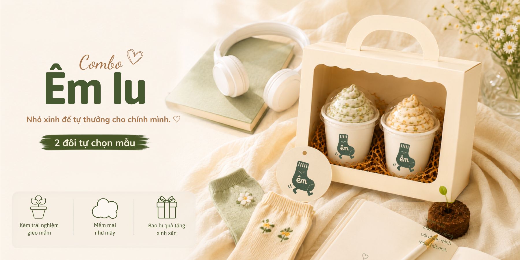 Combo Êm Iu 2 đôi tự chọn mẫu, món quà nhỏ để tự thưởng cho bản thân
