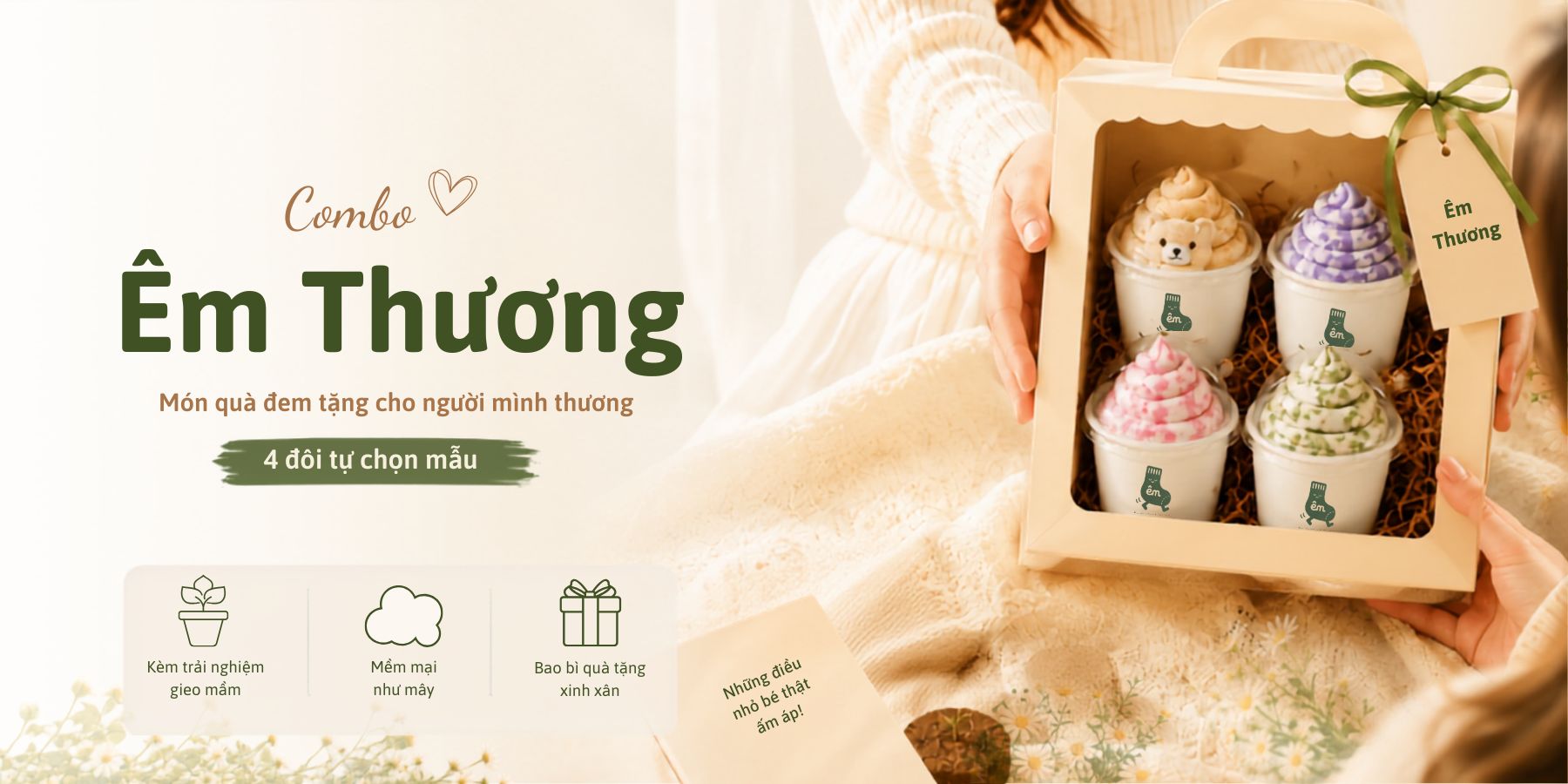 Combo Êm Thương 4 đôi tự chọn mẫu, món quà dành cho người mình thương

