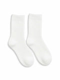 Vớ tất cổ trung dòng cơ bản cotton thoáng khí mẫu Trắng Trơn basic dệt gân dọc ôm chân nhẹ nhàng chuẩn mọi outfit đi học êm