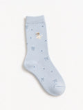 Vớ tất cotton dòng cún họa tiết đáng yêu mẫu Cún Xanh pastel thêu hình chú cún nhỏ xinh xắn chất vải mềm mịn thoáng khí êm